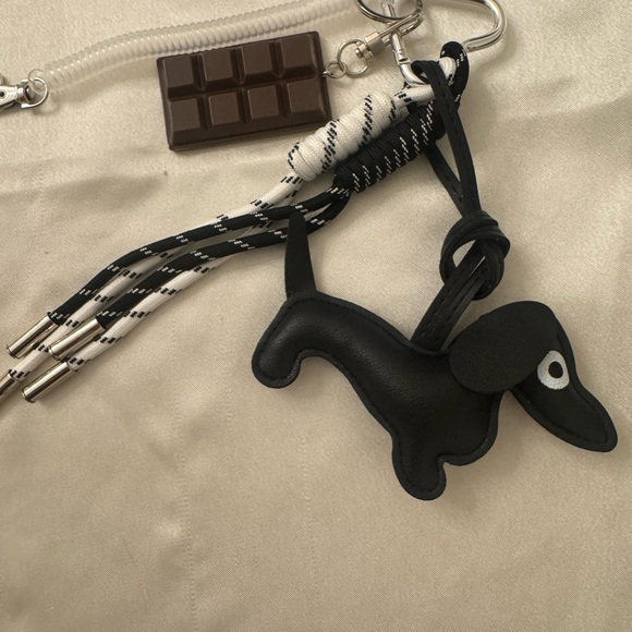 Accessories - Black Dachshund Keychain with Chocolate Charm